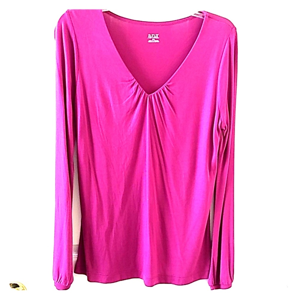 Fuschia Pink long sleeve blouse Size M